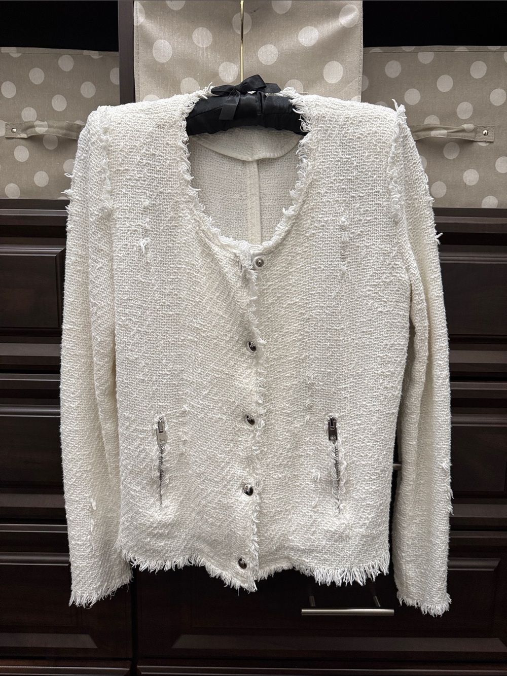 IRO Women's Cream Bouclé Button-Front Jacket